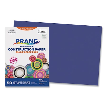 Sunworks SunWorks Construction Paper, 50 lb Text Weight, 12 x 18, Blue, PK50 7407